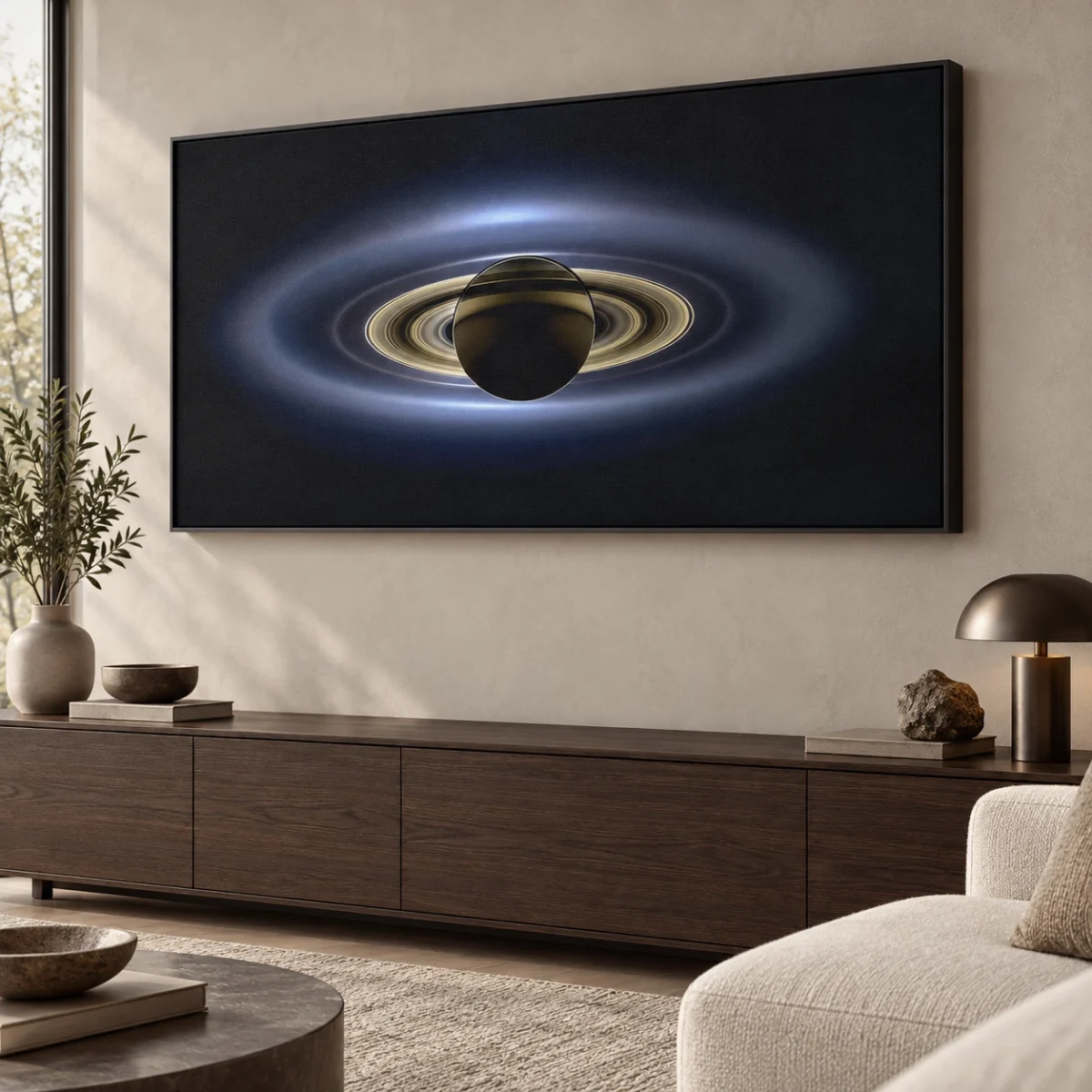 Rings of Saturn canvas artwork in daylight