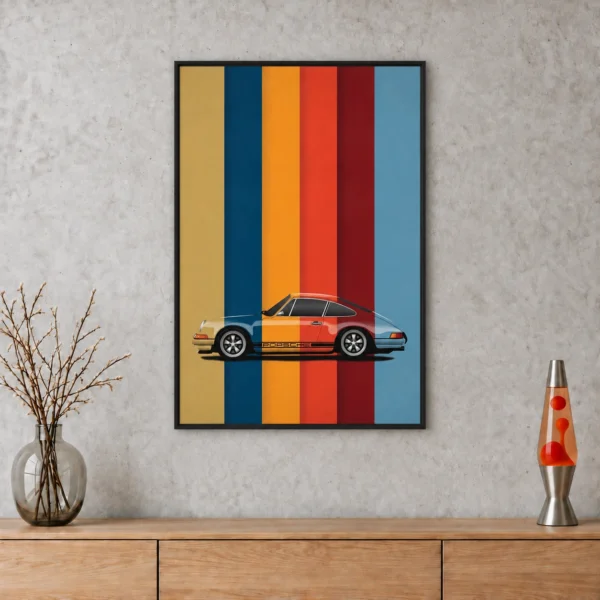 Classic Multicolored Porsche 911 in daylight