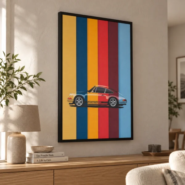 Classic Multicolored Porsche 911 in daylight
