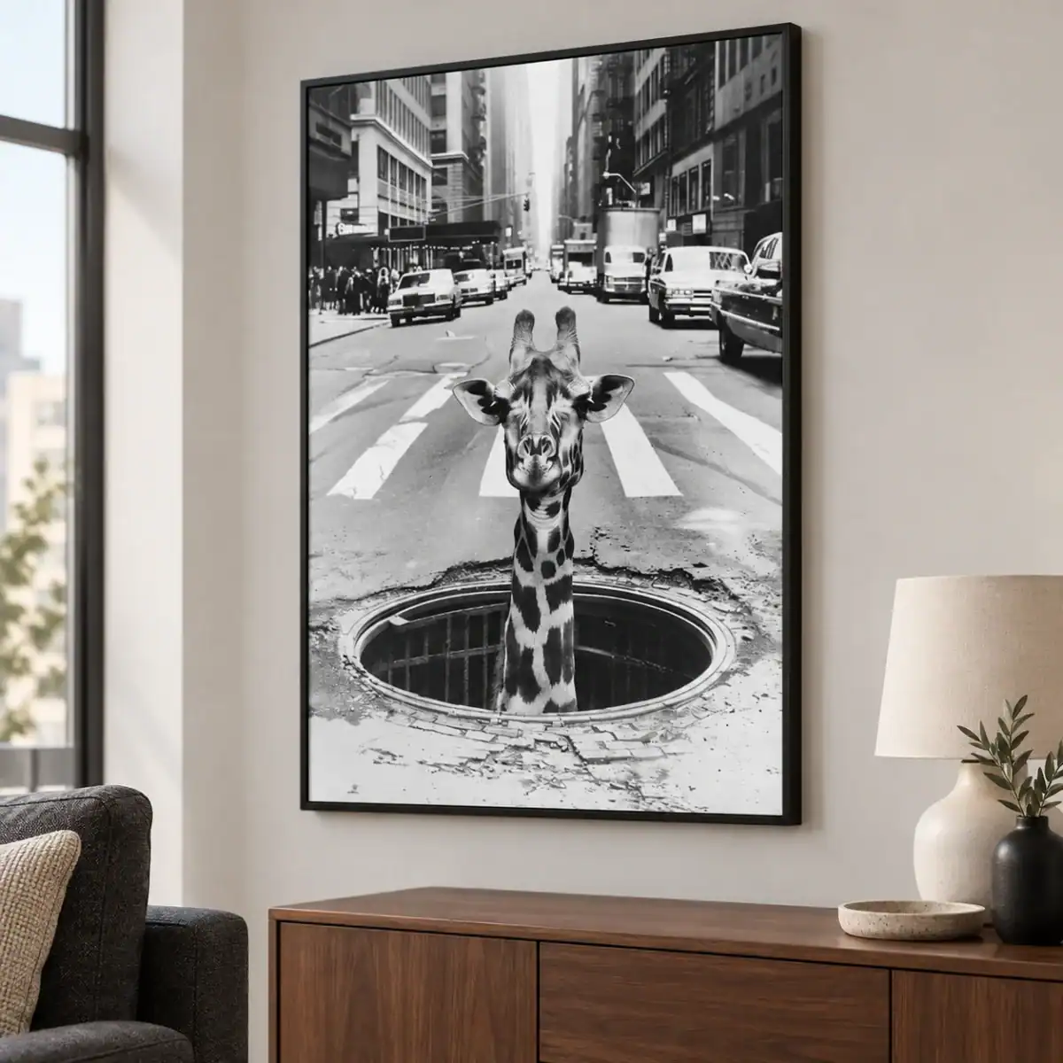 Concrete Jungle canvas artwork in daylight