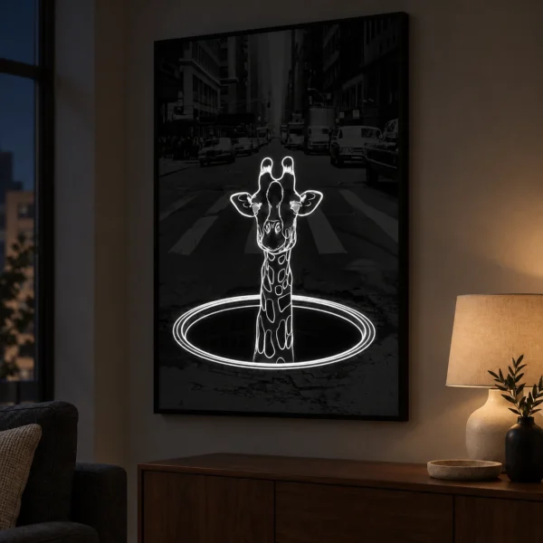 Concrete Jungle illuminated at night