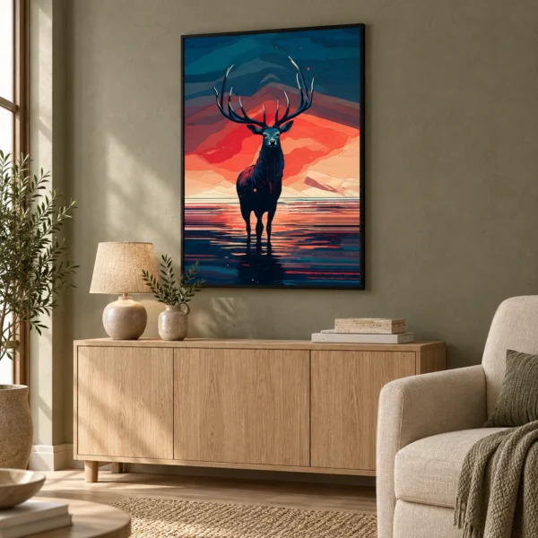 Elk On The Water in daylight