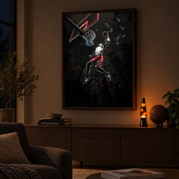EPIC Dunk illuminated at night
