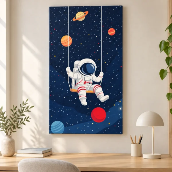 Astronaut on a Swing in daylight