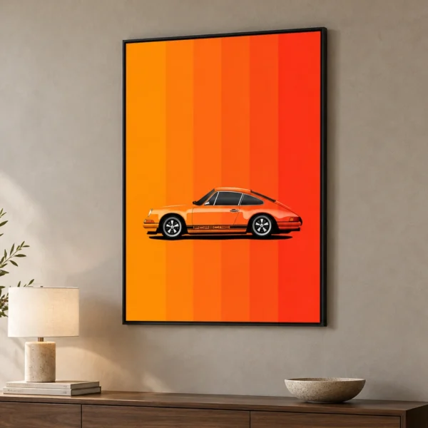 Classic Orange Porsche 911 dienos šviesoje