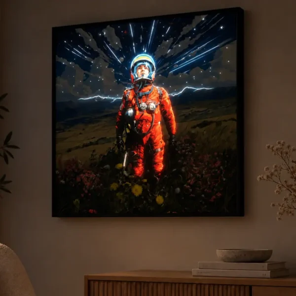 Dream of the Flight illuminated at night