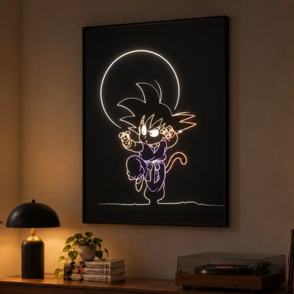 Goku's Focus illuminated at night