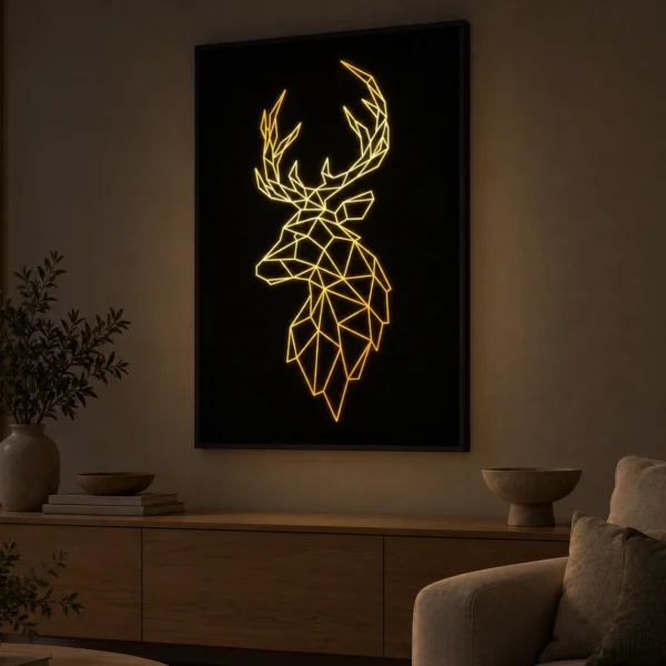 Majestic Elk illuminated at night