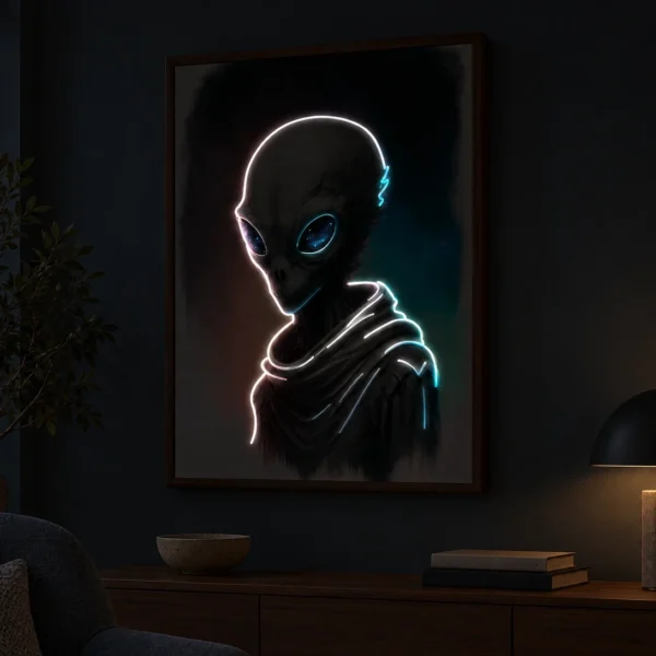 Outer Space Alien illuminated at night