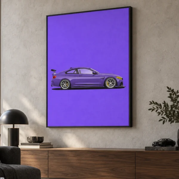 Purple BMW M4 dienos šviesoje