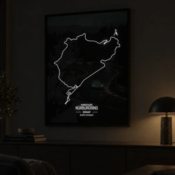 Nurburgring Racing Track illuminated at night