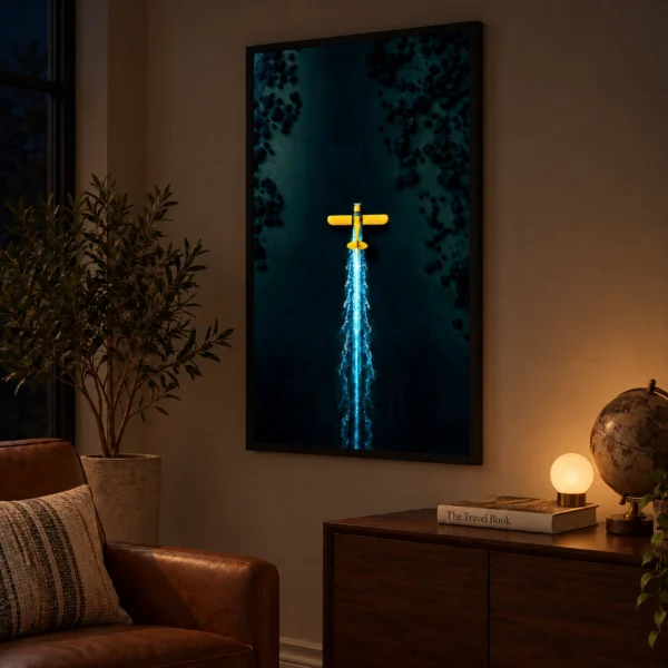 Golden Glide illuminated at night