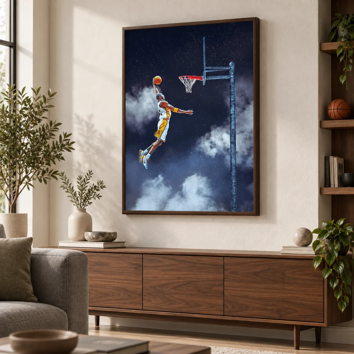 Legendary Dunk canvas artwork in daylight
