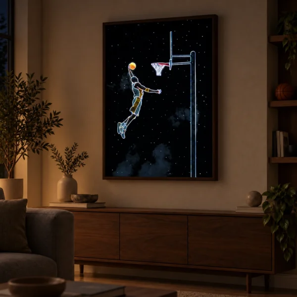 Legendary Dunk illuminated at night