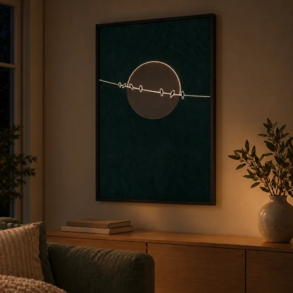 Moonline illuminated at night