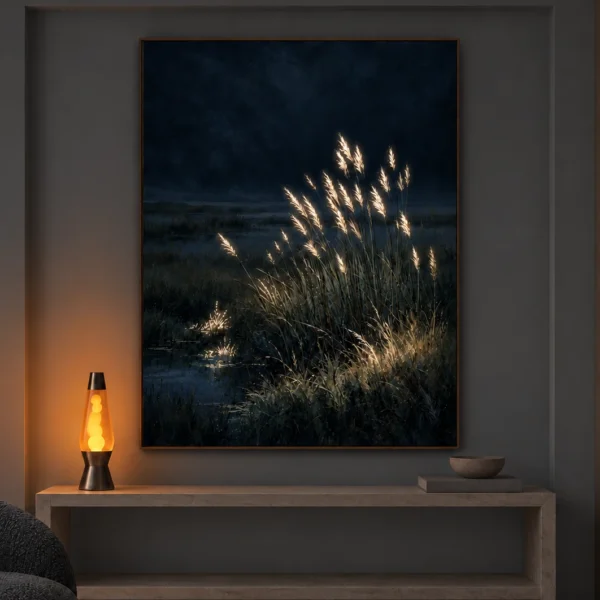 Mist Reeds illuminated at night