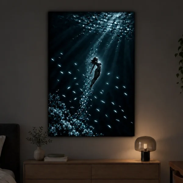 Underwater Reverie illuminated at night