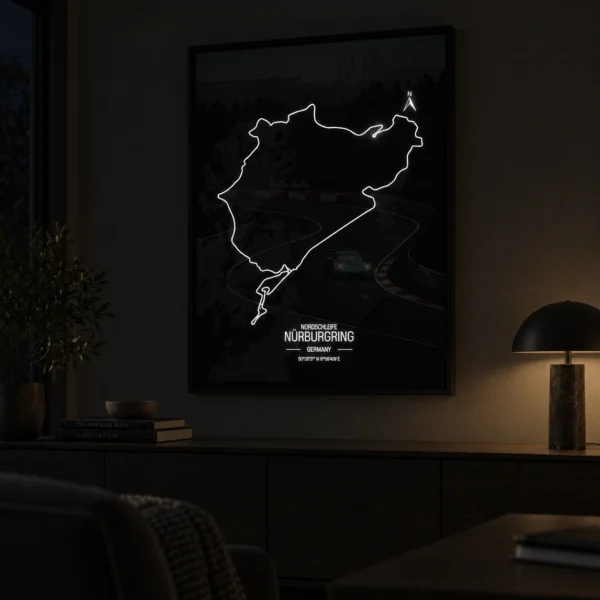 Nurburgring Racing Track illuminated at night