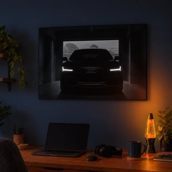 Audi RS7 illuminated at night