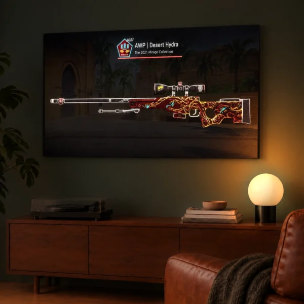 AWP Desert Hydra illuminated at night