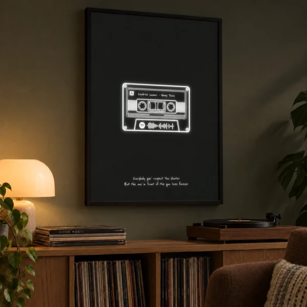 Cassette - Personalized Art illuminated at night