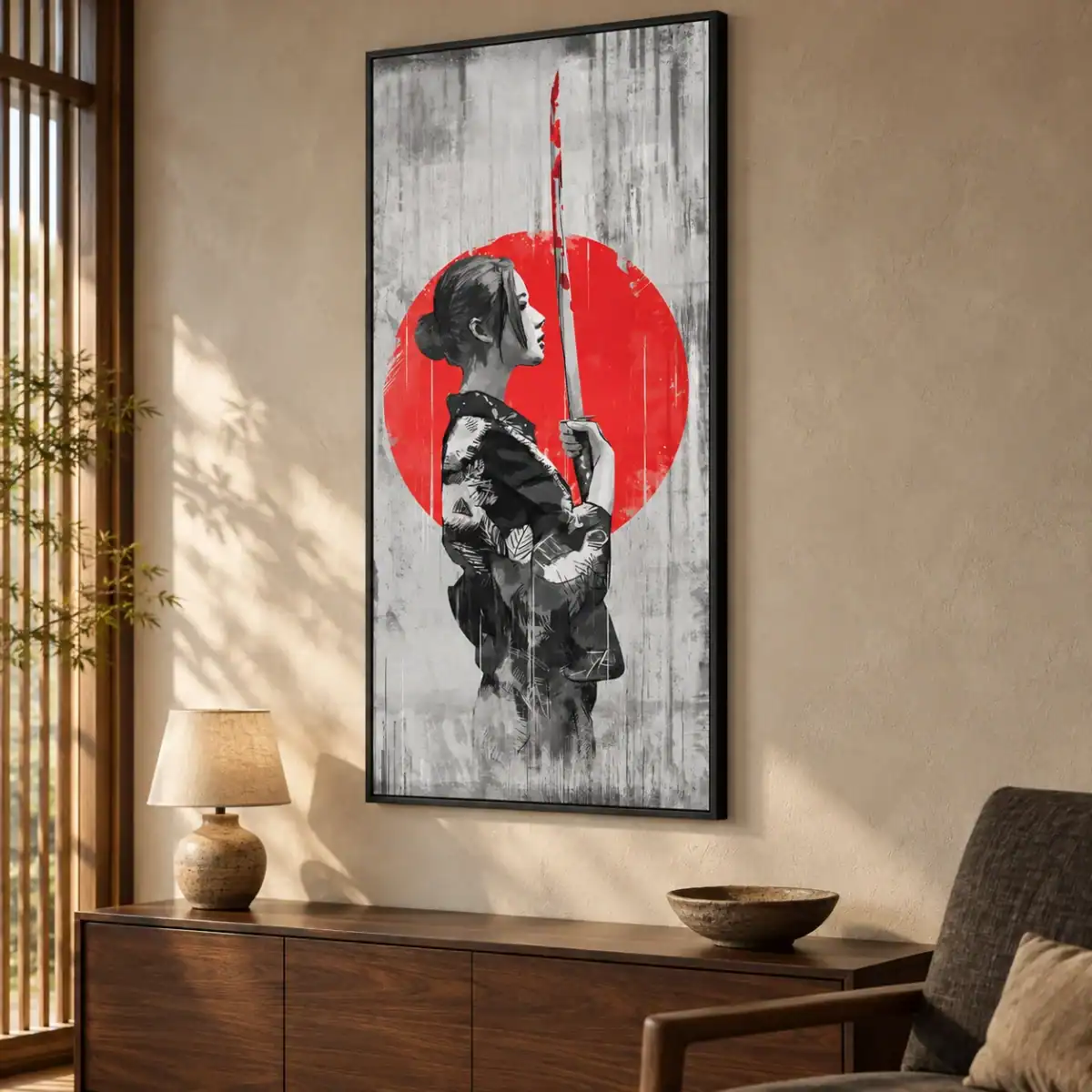 Sharper Than Katana canvas artwork in daylight