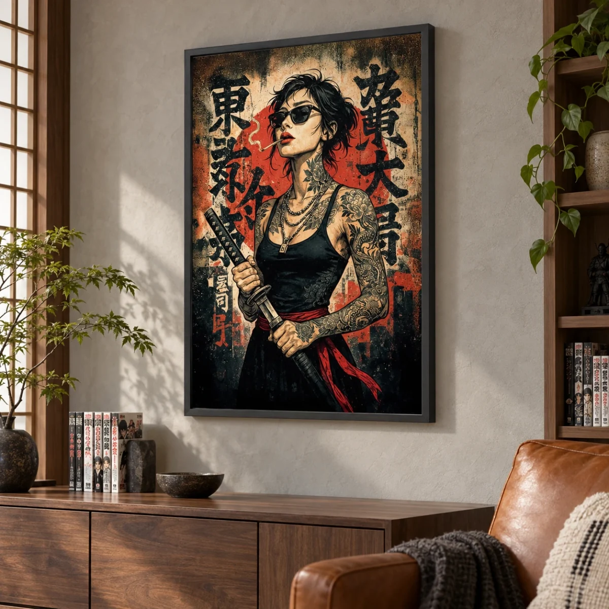 No Bad Habits canvas artwork in daylight
