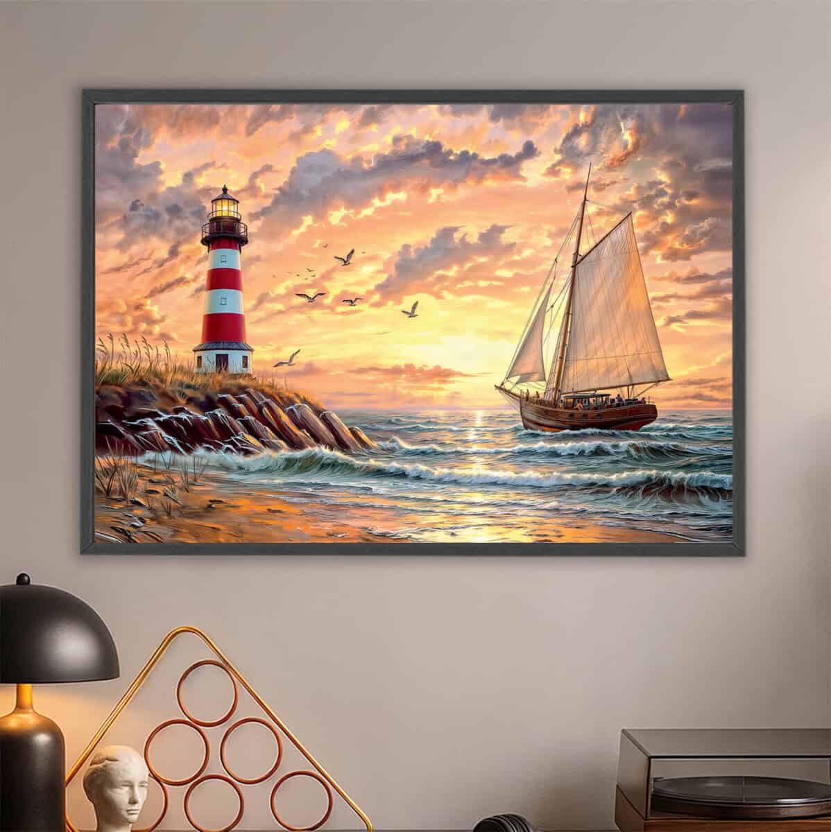 ship light painting in the home decor zoomed in