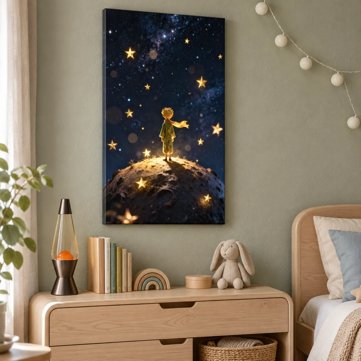 The Little Prince Light Painting canvas artwork in daylight